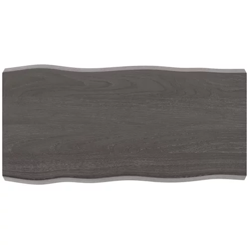 vidaXL Mizna plošča temno siva 80x40x6 cm obdelana trdna hrastovina