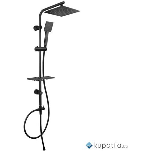  Usponski tuš set sa prebacivačem crni Square AquaLux Cijene