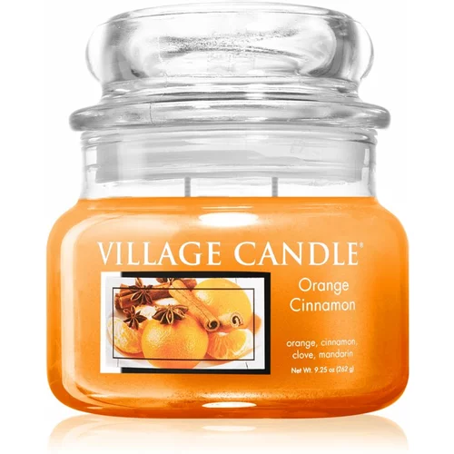 Village Candle Orange Cinnamon dišeča sveča (Glass Lid) 262 g