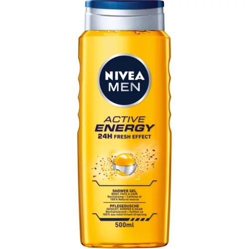 Nivea men active energy okrepljujući gel za tuširanje za lice, tijelo i kosu 500 ml za muškarce