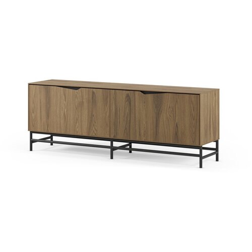Marckeric Črna/v naravni barvi TV omarica v hrastovem dekorju 150x61x35 cm Aiden &amp;ndash; Slike
