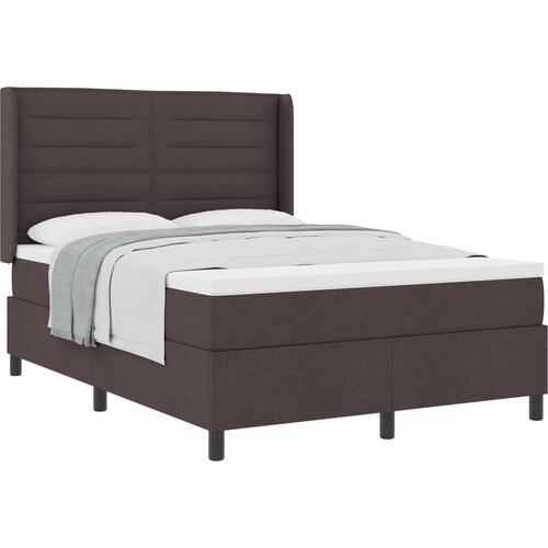 vidaXL Box Spring postelja z vzmetnico temno rjava 140x200 cm tkanina, (22083399) Cene