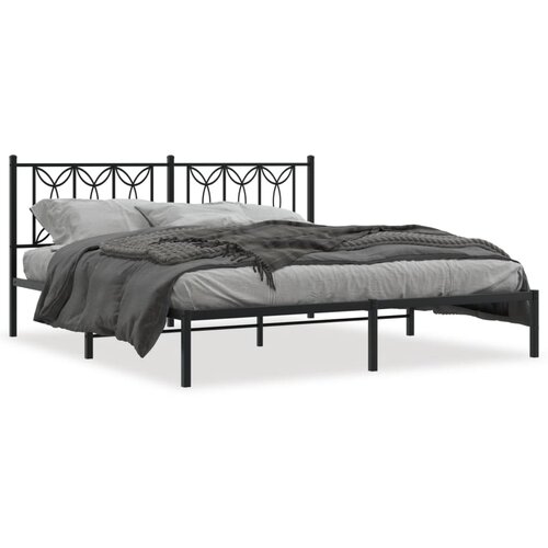 vidaXL Metalni okvir za krevet s uzglavljem crni 180x200 cm Cijene