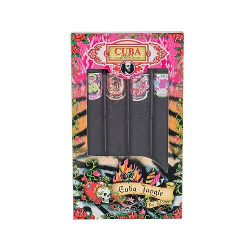 Cuba jungle darovni set parfemska voda Tiger 35 ml + parfemska voda Snake 35 ml + parfemska voda Zebra 35 ml + parfemska voda Heartbreaker 35 ml za žene Slike