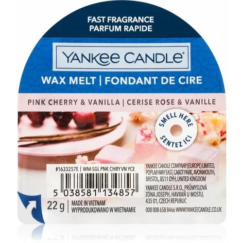 Yankee Candle Pink Cherry & Vanilla vosak za aroma lampu 22 g