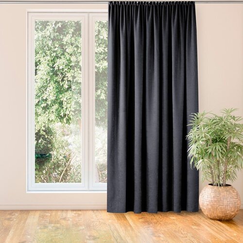  Curtain MILANA color graphite style classic transparent dragon tape 7.5 cm chenille 560x300 HOMEDE Slike