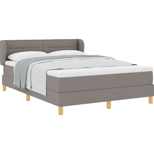 vidaXL Posteljni okvir s vzmetnico - Taupe, 140x190 cm, Tkanina, (22052686) Cene
