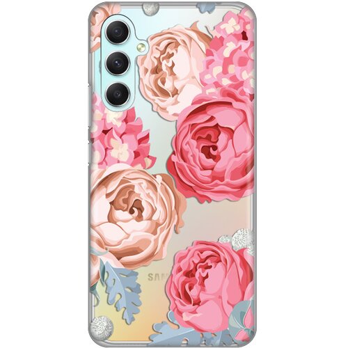  silikonska maska za Samsung A346B Galaxy A34 5G Pink Flowers Print Skin providna Cene