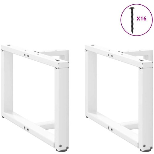  Noge za stolić T-oblika 2 kom bijele 70x25x(42-43) cm čelik Slike