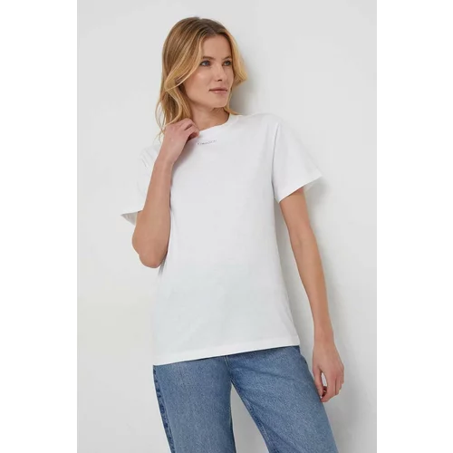 Calvin Klein Bombažna kratka majica ženski, bela barva