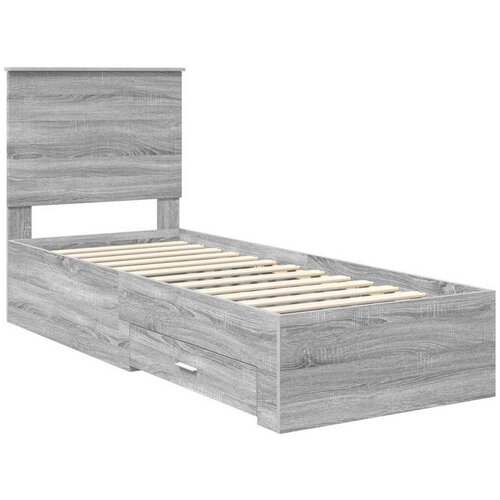  Okvir za krevet Sivi Sonoma i srebrna 75 x 190 cm Slike