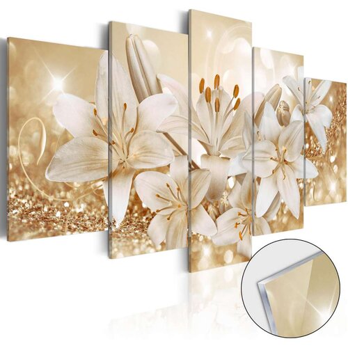  Slika na akrilnom staklu - Golden Bouquet [Glass] 100x50 Cene