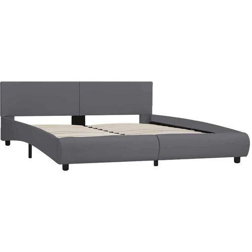  Okvir za krevet od umjetne kože s LED svjetlom sivi 180x200 cm Slike