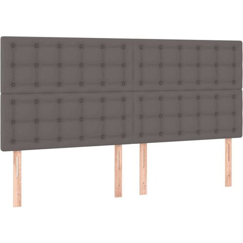  Uzglavlje sivo 160x5x118/128 cm od umjetne kože Slike