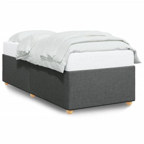 Maison Chic Posteljni okvir - Enojna postelja - Postelja za odrasle brez vzmetnice temno siv 100x200 cm blago-J7830, (21762123) Slike