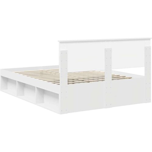  Okvir za krevet Bijelo 140 x 200 cm Konstruirano drvo Slike
