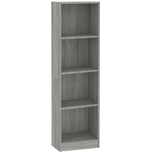 Maison Chic Knjižna omara - Knjižni regal 4-nadstropna siva sonoma 40x24x143 cm inžen. les, (21725753) Cene