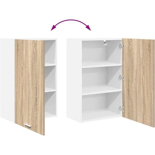 VidaXL viseći ormarić zidne riga sonoma hrast i bijela 50 x 31 x 80 cm Slike
