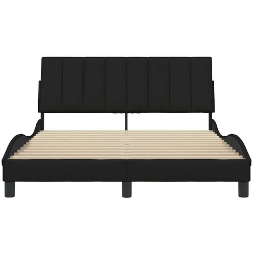  Okvir kreveta bez madraca Hanko crni 120 x 200 cm od tkanine Slike