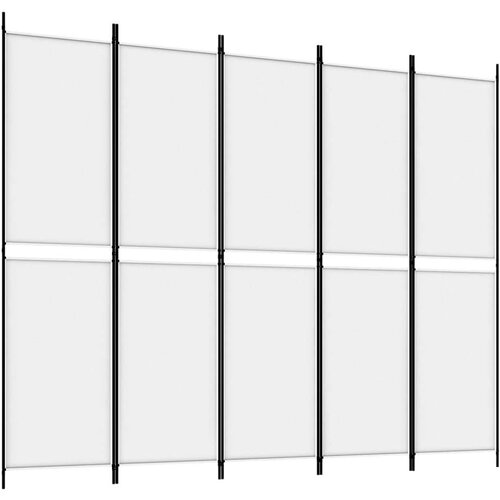 pregrada s 5 panela bijela 250 x 200 cm od tkanine Slike