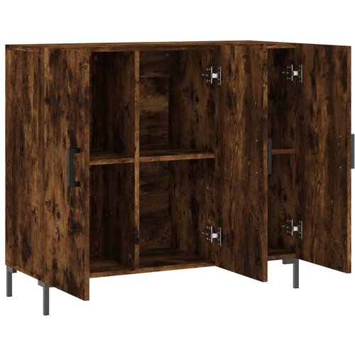  Komoda boja dimljenog hrasta 90 x 34 x 80 cm konstruirano drvo Slike