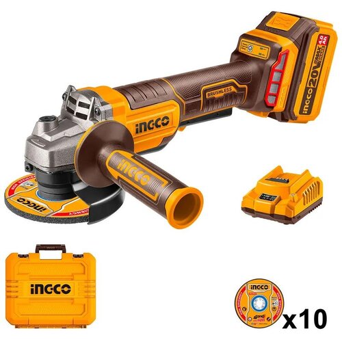 Ingco SUPER aku ugaona brusilica 115 mm, 4 Ah, kofer Cene