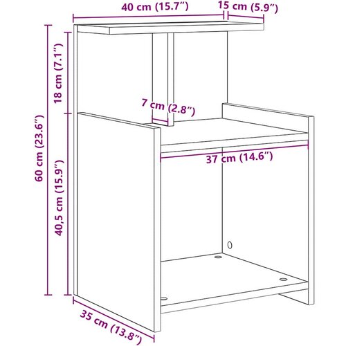  Noćni ormar Staro drvo 40 x 35 x 60 cm Konstruirano drvo Slike