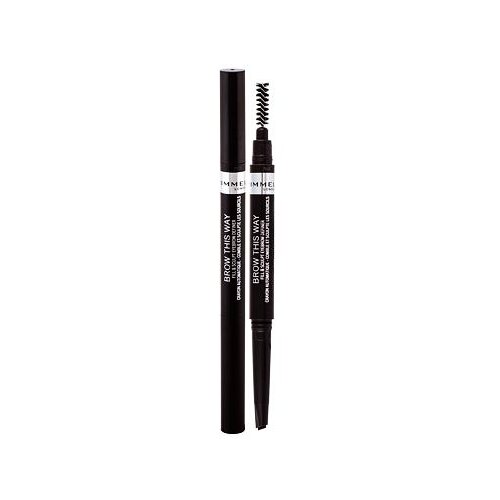 Rimmel London Brow This Way Fill & Sculpt natančen svinčnik za obrvi s čopičem 0,25 g odtenek 003 Dark Brown Cene