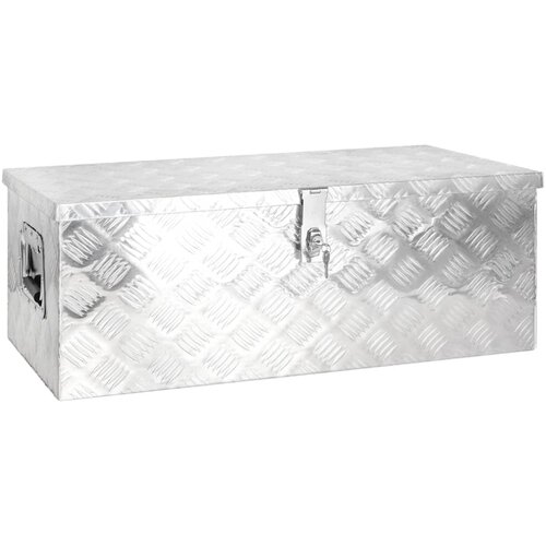 vidaXL Kutija za pohranu srebrna 80 x 39 x 30 cm aluminijska Cijene