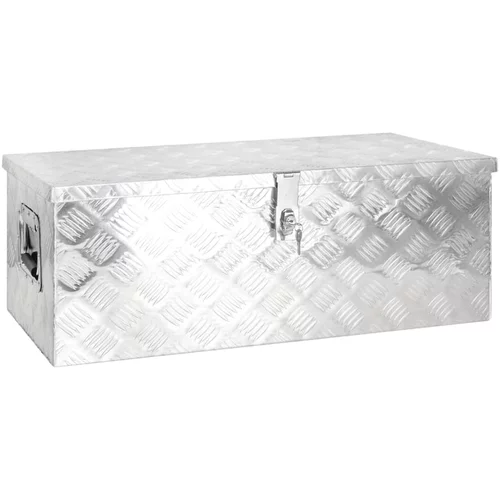 vidaXL Kutija za pohranu srebrna 80 x 39 x 30 cm aluminijska
