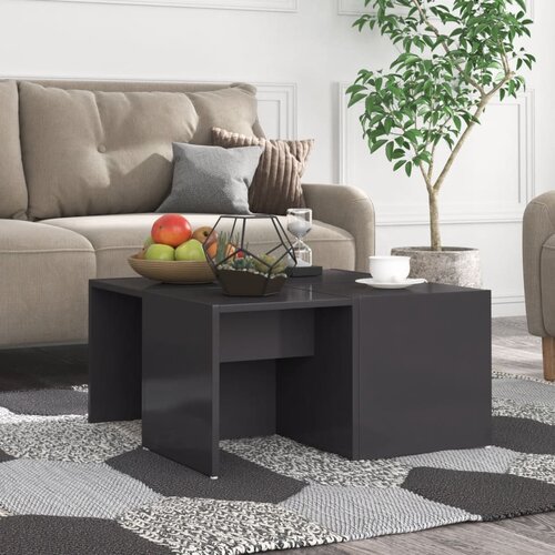 VidaXL stolići za kavu 4 kom visoki sjaj sivi 33x33x33 cm od iverice Slike