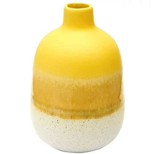 Sass & Belle Žluto-bílá váza Bohemian Home Mojave