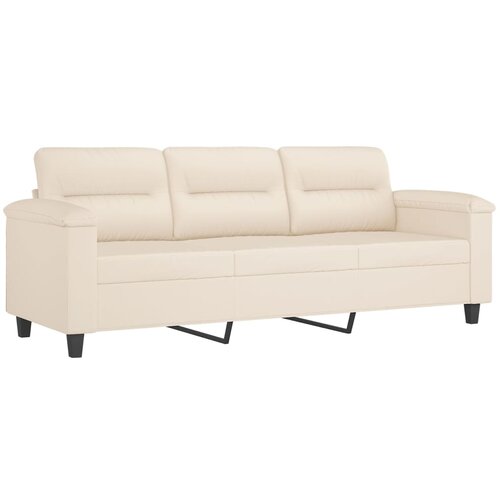  3-dijelni set sofa s jastucima bež tkanina od mikrovlakana Slike