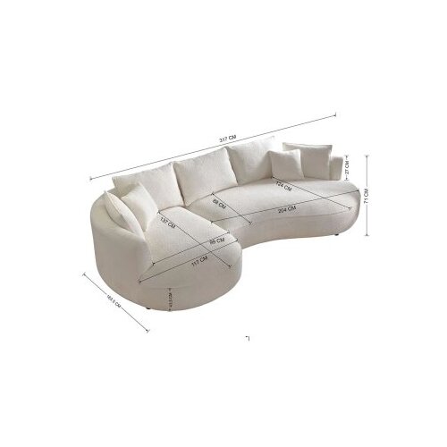 Atelier Del Sofa Ugaona sofa na razvlačenje Venedik Lijeva, 317 x 163,5 x 71 cm, Siva Slike