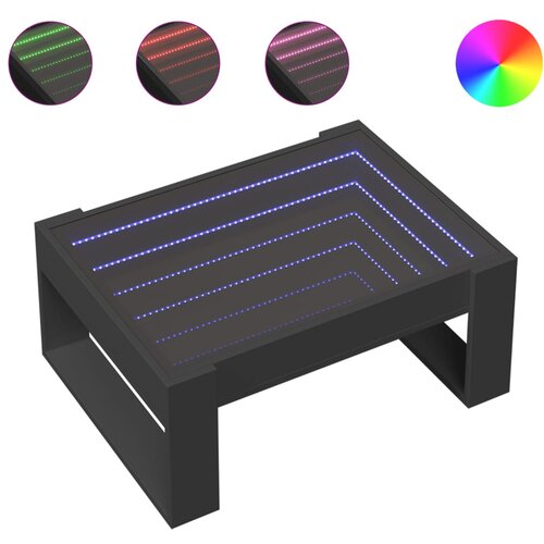 Maison Chic Klubska mizica - kavna mizica - Nizka mizica z neskončnimi LED črna 70x53x30 cm, (21751952) Slike