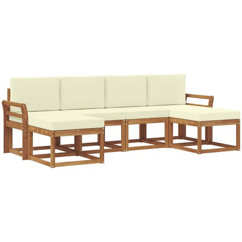  Set vanjskih sofa 6 kom. Prirodna i krem Smeđa 253 x 122,5 x 73 cm Slike