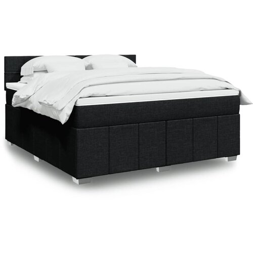 vidaXL Box spring postelja z vzmetnico črna 180x200 cm blago Cene