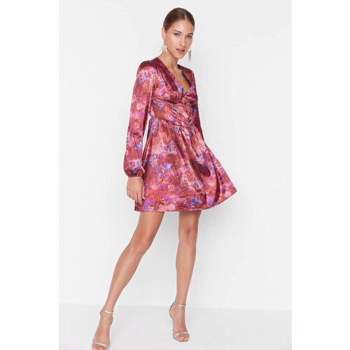 Trendyol Multicolored Underwire Detailed Satin Dress Cene