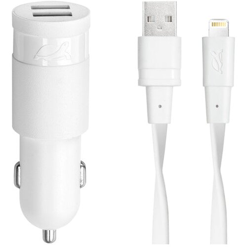  Avtopolnilec RivaPower VA4225 WD2 White 3,4A / 2xUSB + MFi Lightning kabel 1.2m Slike