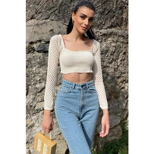 Trend Alaçatı Stili Blouse - Beige - Slim fit Cene