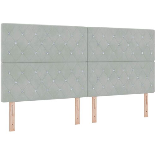  LED Box Spring Krevet Svijetlo siva 200 x 200 cm Bar&amp;scaron;un Svjetlosiva Slike