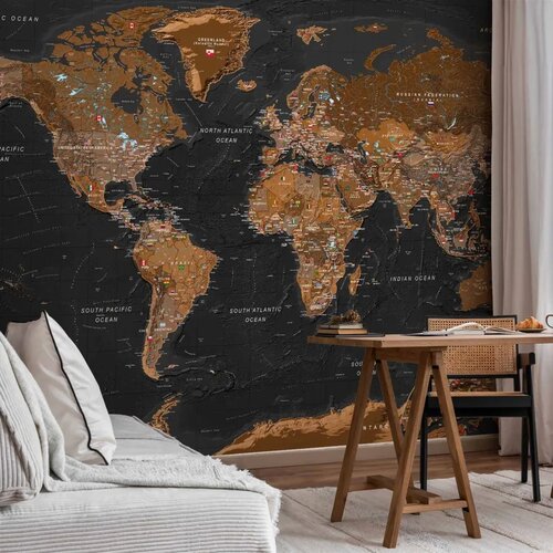  Foto tapeta - World: Stylish Map 343x256 Samoljepljiva Slike
