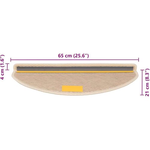 VidaXL Samoljepljivi otirači za stepenice 30 kom 65x21x4 cm berberski Slike
