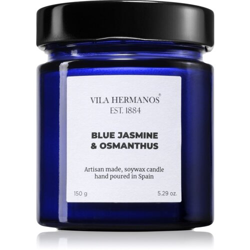 Vila Hermanos Apothecary Cobalt Blue Blue Jasmine &amp;amp; Osmanthus di&amp;scaron;eča sveča 150 g Slike
