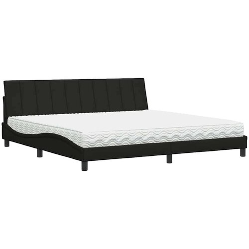  Krevet s madracem crni 200x200 cm od tkanine Slike