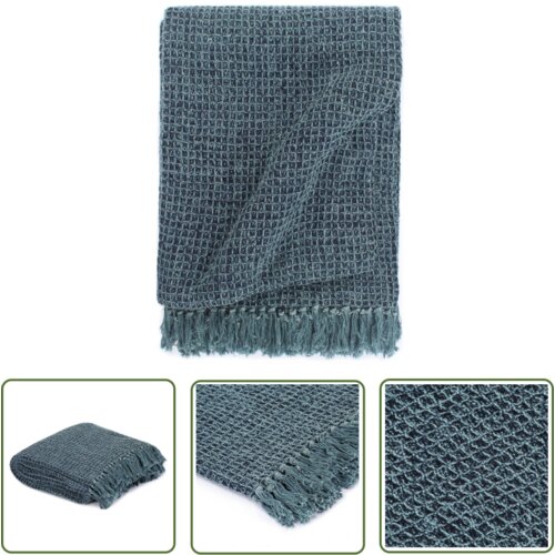 The Living Store Odeja iz bombaža 125x150 cm indigo modra - Pregrinjalo, (21743990) Cene