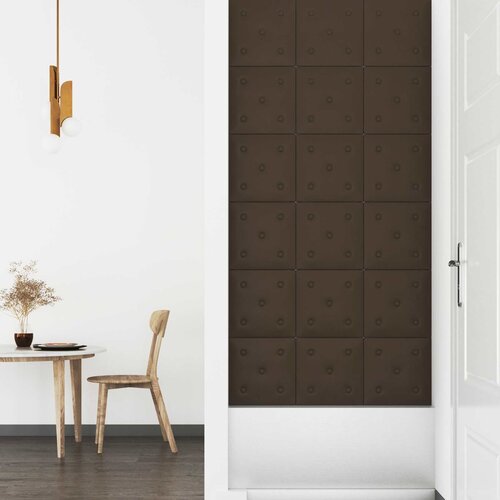  Zidna uzglavlja 12 pcs Smeđa 30 x 30 cm Lažna koža Slike