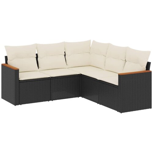 Maison Chic Seti vrtnega pohi&amp;scaron;tva - Vrtna garnitura - Vrtni pohi&amp;scaron;tvo set 5-delna z blazinami črn poli ratan, (21817349) Slike