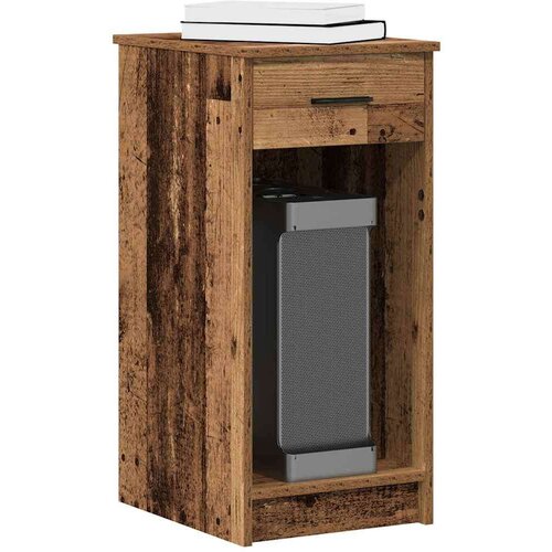vidaXL Tower stalak za računalo s ladicom boja staro drvo 35x45x77 cm Cijene