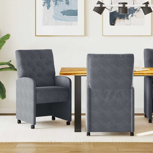 vidaXL Trpezarijske stolice 2 pcs Tamno siva 58 x 67 x 97 cm Baršun Cene